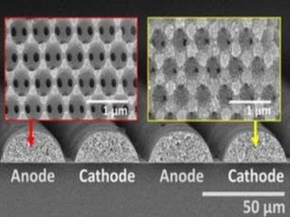 Image of Anode and cathodes - Microscopic structure