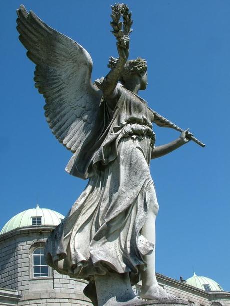 Angel statue overlooking grounds - powerscourt - wicklow - ireland
