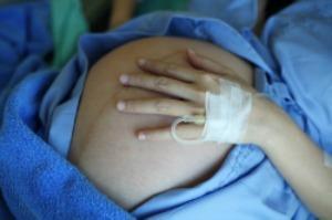 Pregnant Woman At Hospital for Induction