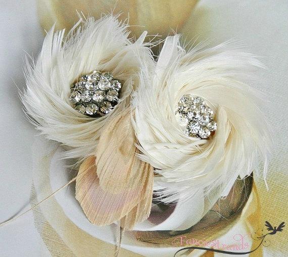 Wedding Hair Accessories, Ivory Wedding Headpiece, Ivory Bridal Fascinator, Bridal, Hair Accessory