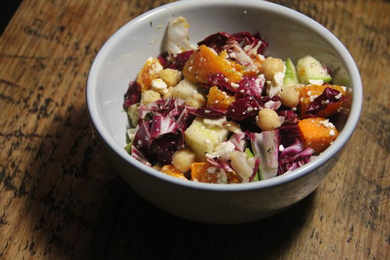 Chopped Winter Salad with butternut squash, apple and feta (even though it’s spring!)