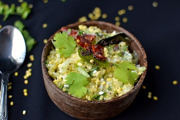 Raw Mango Salad with Moong Dal (Mango Kosambari)