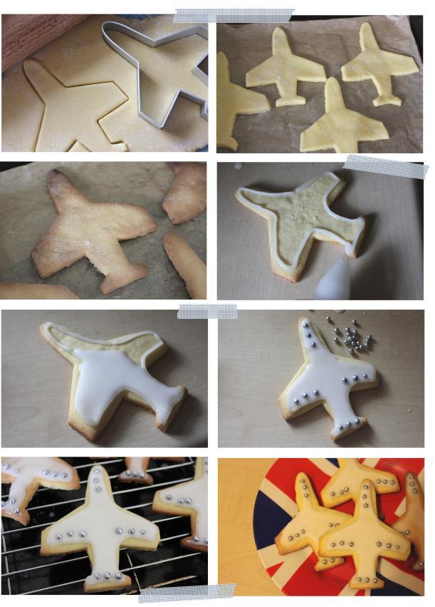 pieday friday aeroplane iced biscuits using cookie cutter from wholeport