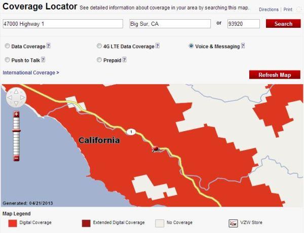 Verizon Coverage Map