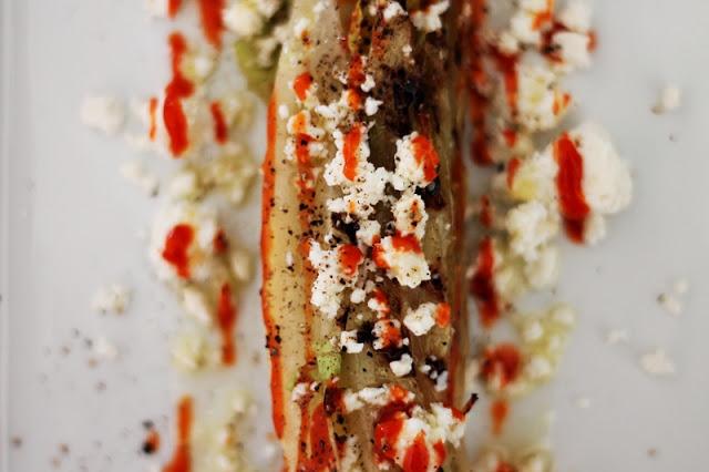 Grilled romaine lettuce with Sriracha and feta cheese #83