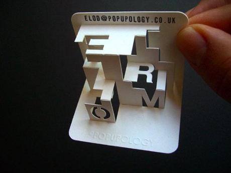 popupology folded business card