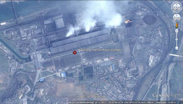 Overview of the Puk'chang Thermal Power Complex in Pukch'ang County, South P'yo'ngan Province (Photo: Google image)