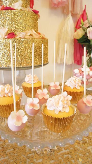 Ombre Pink and Gold Glitter Bridal Shower by Maven & Co