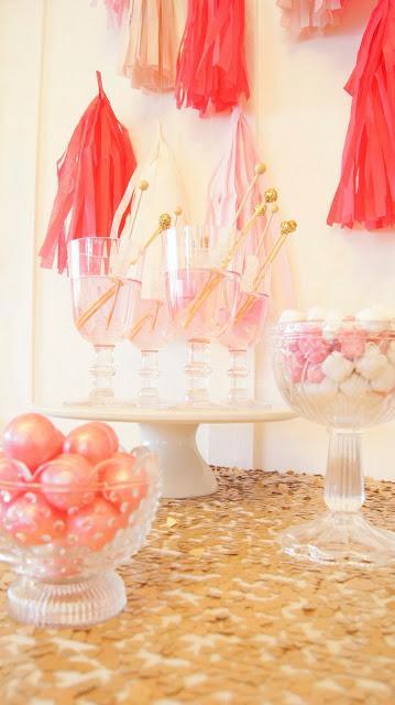 Ombre Pink and Gold Glitter Bridal Shower by Maven & Co