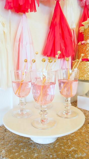 Ombre Pink and Gold Glitter Bridal Shower by Maven & Co - Paperblog