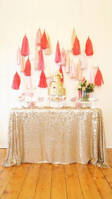 Ombre Pink and Gold Glitter Bridal Shower by Maven & Co