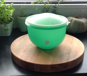 green old tupperware vintage container