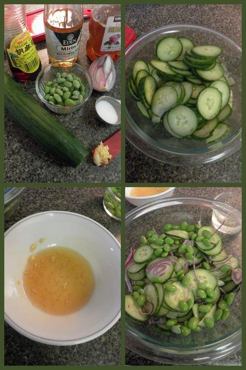 Cooling cucumber salad-collage