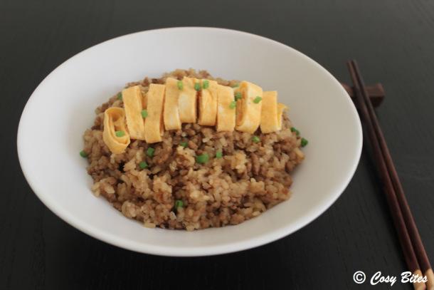 Japanese-Style Ground Chicken:Pork Rice-1