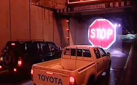 Clever Water Stop Sign Prevents Tunnel Crashes In Australia