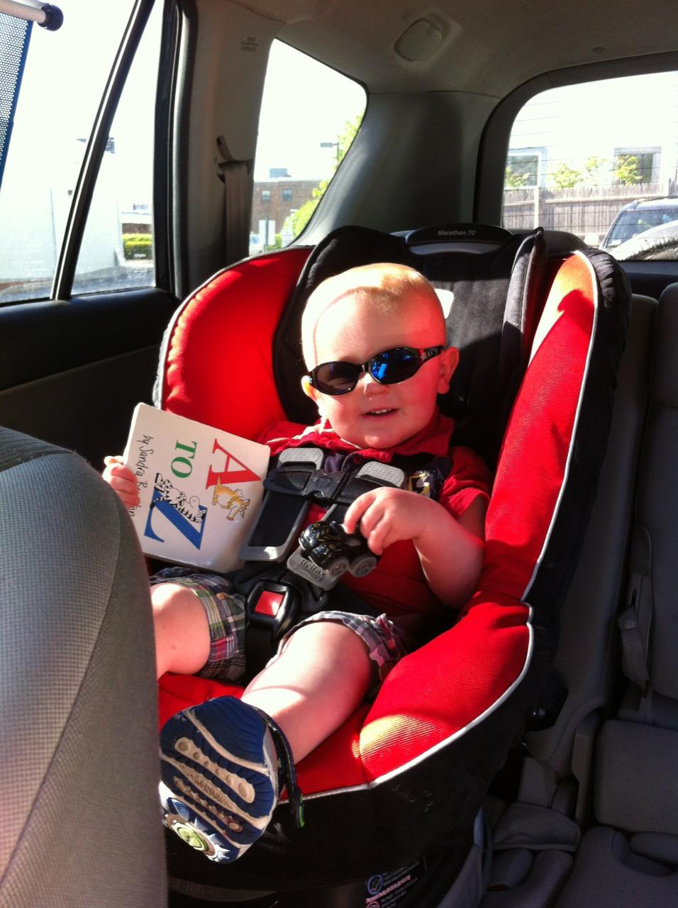 I gave this cool dude a ride home on Friday. Our 25 min drive turned into an hour due to unusual traffic. We listened to MC Hammer, Van Halen and Raffi. We have eclectic tastes.