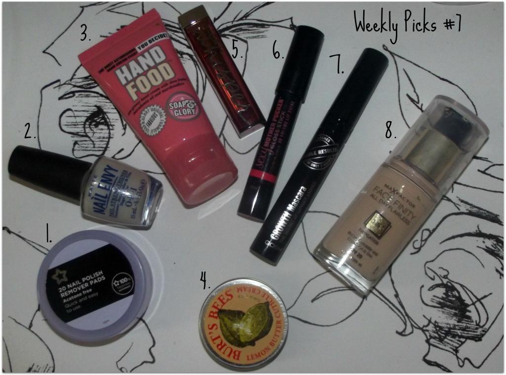 Nail Envy, OPI, Burt Bees, Maybelline, Soap and Glory, Max Factore