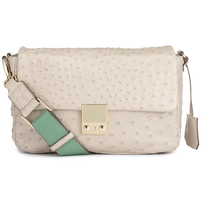 Carker Crossbody Ostrich Guilloche lock grey