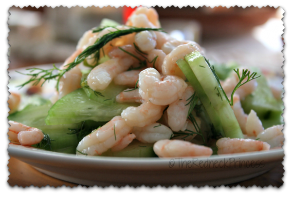 shrimp,cucumber and dill