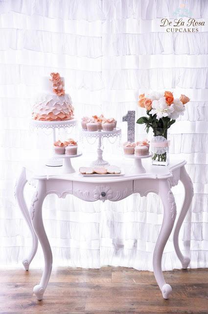 Caliyah's Peach and White 1st Birthday Styled by Candice and All Sweet Treats made by De La Rosa Cupcakes