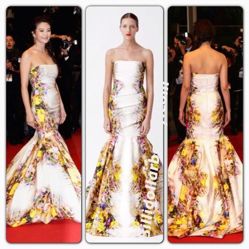 Zhang Yuqi in Monique Lhuillier at the 2013 Cannes Film...