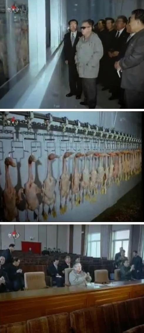 Late DPRK supreme leader Kim Jong Il visits the Tudan Duck Farm in October 2011 (Photos: KCTV screengrabs)