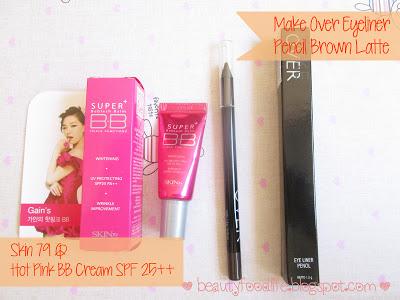 Make Over | Eyeliner Pencil brown Latte,Skin 79 | Hot Pink BB cream with SPF 25 ++,bb cream,lolabox, lolabox may box, beauty box indonesia, beautyfoodlife.blogspot.com