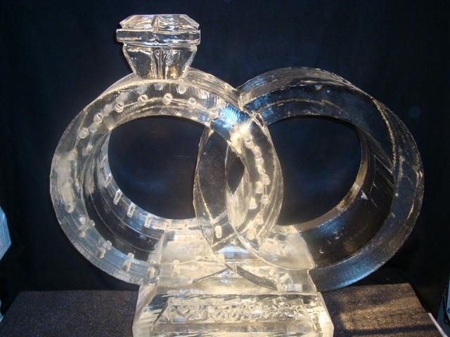 ice sculpture wedding ring
