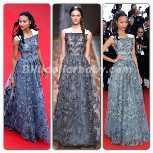 Zoe Saldana in Valentino at the ‘Blood Ties’ 2013 Cannes Film...