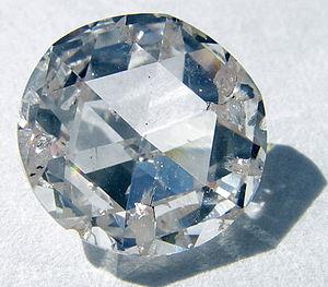 A rose-cut synthetic diamond created by Apollo...