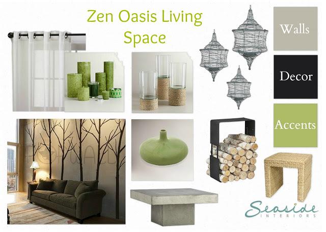 Zen/Spa Retreat Living and Dining Room Mood Board 2 Ways!