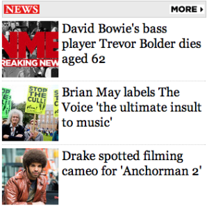 Headlines from NME.com, the online home of New Music Express.