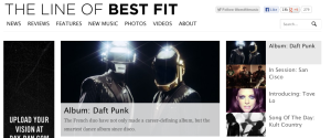 Daft Punk as the headline on Line of Best Fit, May 22.