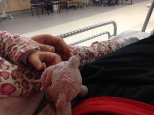 Child sleeping in hospital