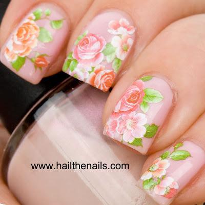 rose nail art ideas, rose nail, beautyfoodlife.blogspot.com