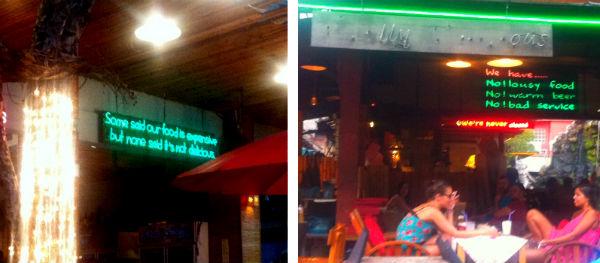 funny signs bangkok restaurants