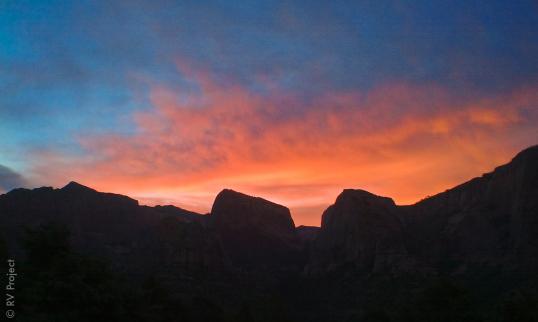 Catching the sunrise over Kolob Canyon at Zion National Park before heading back to Cali.