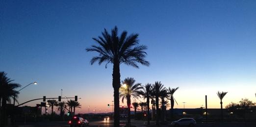 Sunset outside our hotel in Phoenix Arizona