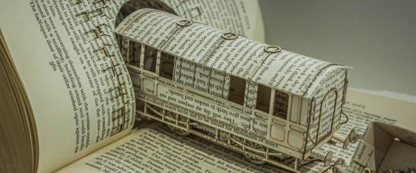 Derailing My Train of Thought – 3D Book Sculpture