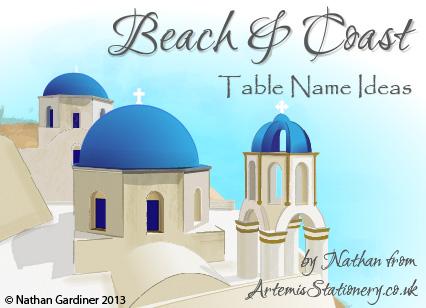 Coast Table Name Ideas