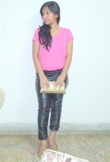 Outfit | Bright Cool Pink Summer Top with Warm Golden Accessories
