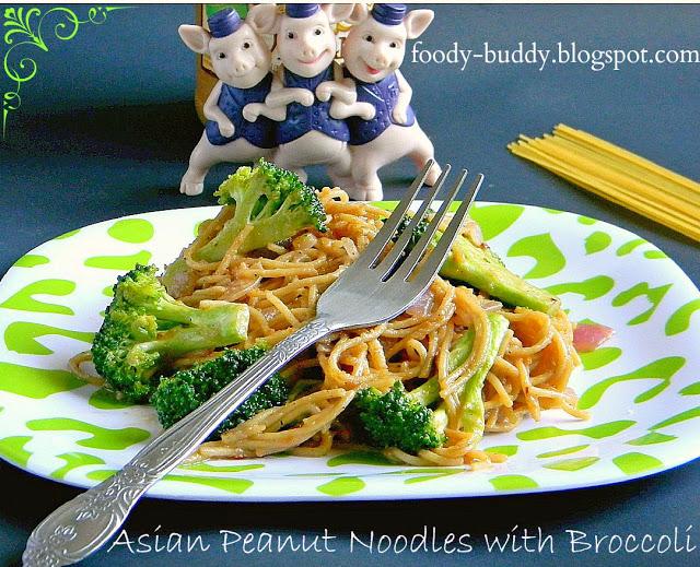 Asian Peanut noodles with Broccoli