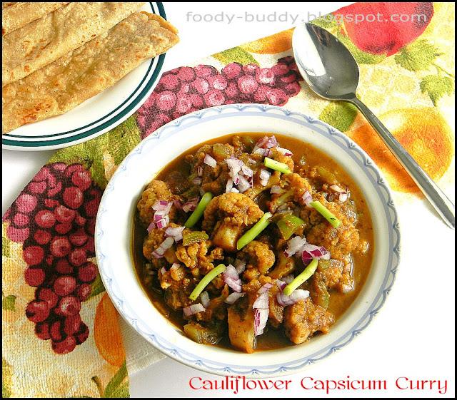 Cauliflower Capsicum Curry / Gobi Shimla Mirch Ki Subzi