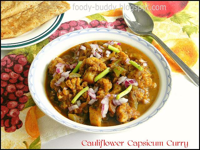 Cauliflower Capsicum Curry / Gobi Shimla Mirch Ki Subzi