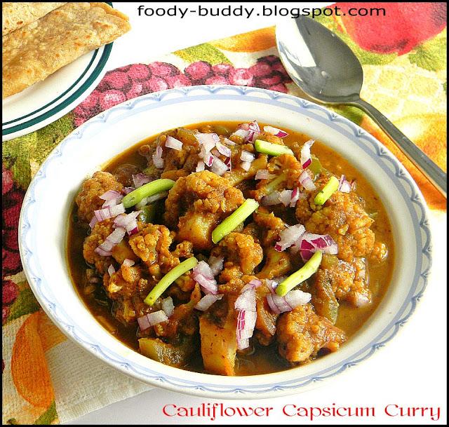 Cauliflower Capsicum Curry / Gobi Shimla Mirch Ki Subzi