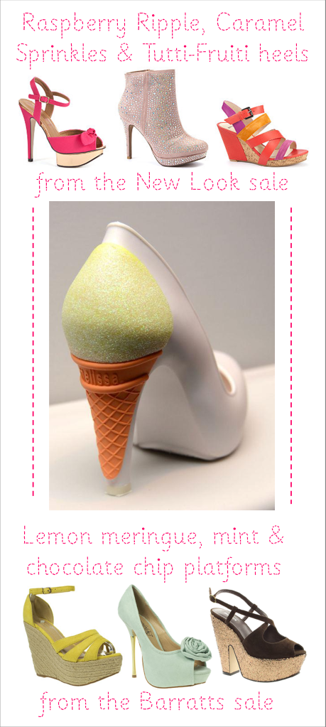 cassiefairy tuesday shoesday ice cream inspired high heels for summer