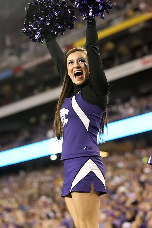 Kansas State Cheerleaders Rocking Their Purple