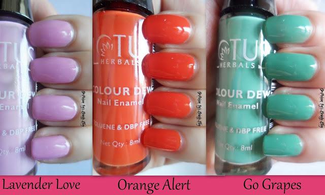 Lotus Herbal Colour Dew Nail Enamel Swatches