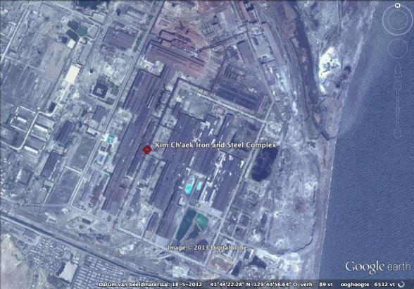 Kim Ch'aek Iron and Steel Complex in Ch'o'ngjin, North Hamgyo'ng Province (Photo: Google image).