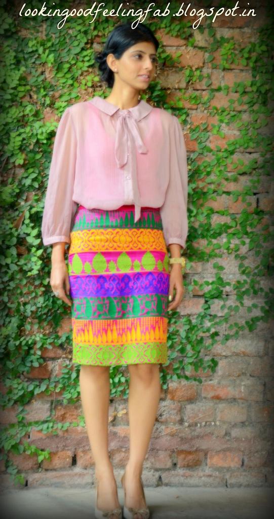 lakme fashion week 2013 outfit pink pencil skirt indian fashion blog